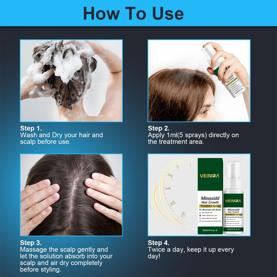 Factory OEM Private Label Hair Growth Serum with Biotin Minoxidil Rosemary Oil Anti Hair Lose