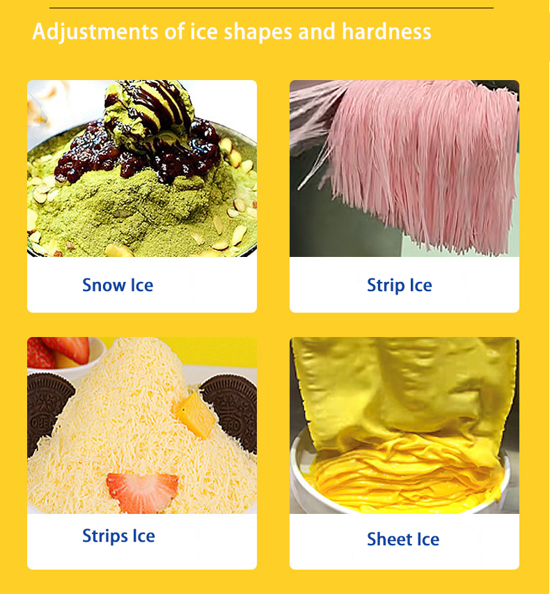 Electric Digital or Touch Screen Control Water Cooling Snow Ice Maker Snowflake Ice Crusher Shaved Ice Bingsu Machine