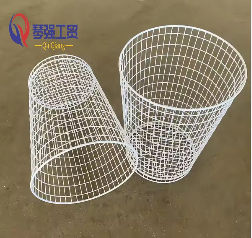 Уличная металлическая урна белая, большая, с сеткой