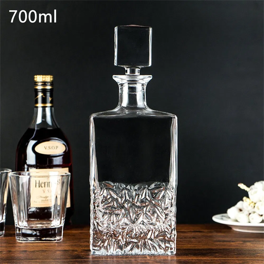 High Quality Whisky Rum 900ml Whisky Brandy Vodka Fruit Wine Glass Bottle with Glass Cork Thickened Beverage Bottle