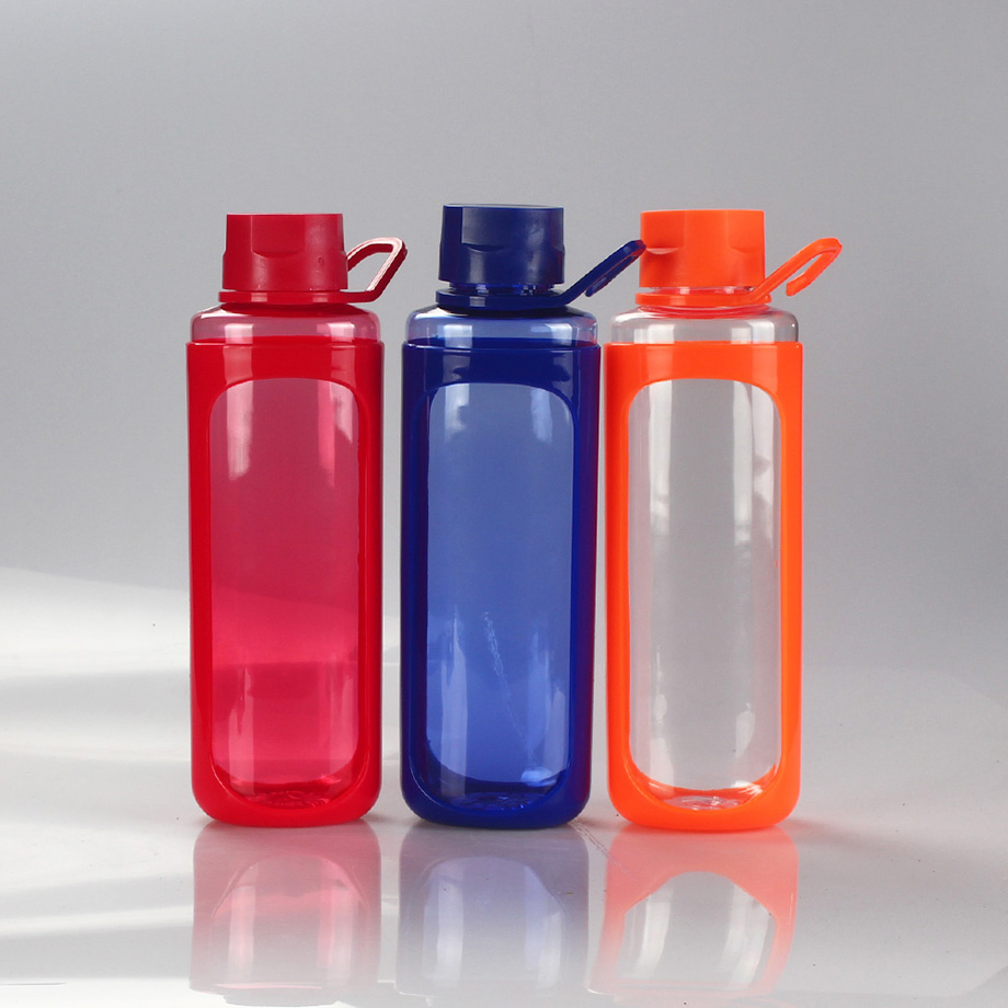 Hot Selling BPA Free Plastic Sport Water Bottle with Stainless Steel Lid and String
