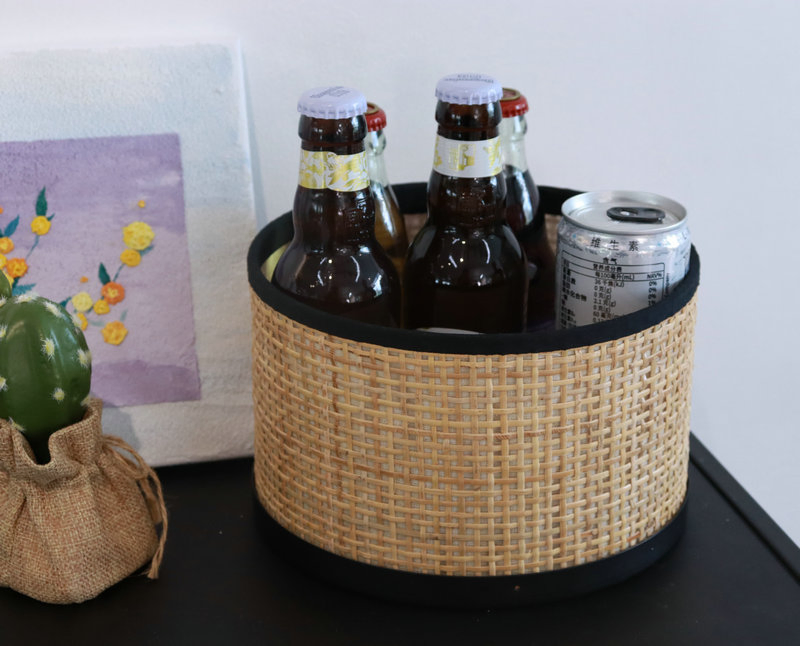 Корзина для хранения из ротанга и металла