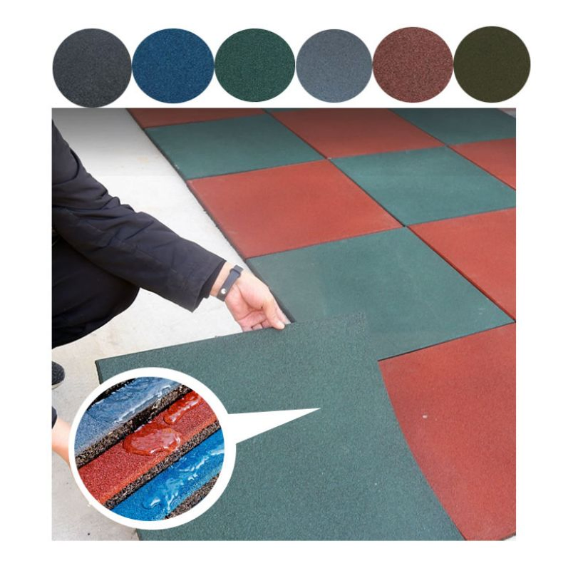 High-Performance Outdoor Safety Rubber Flooring Basketball Court Sports Rubber Gym Flooring Tiles Mat