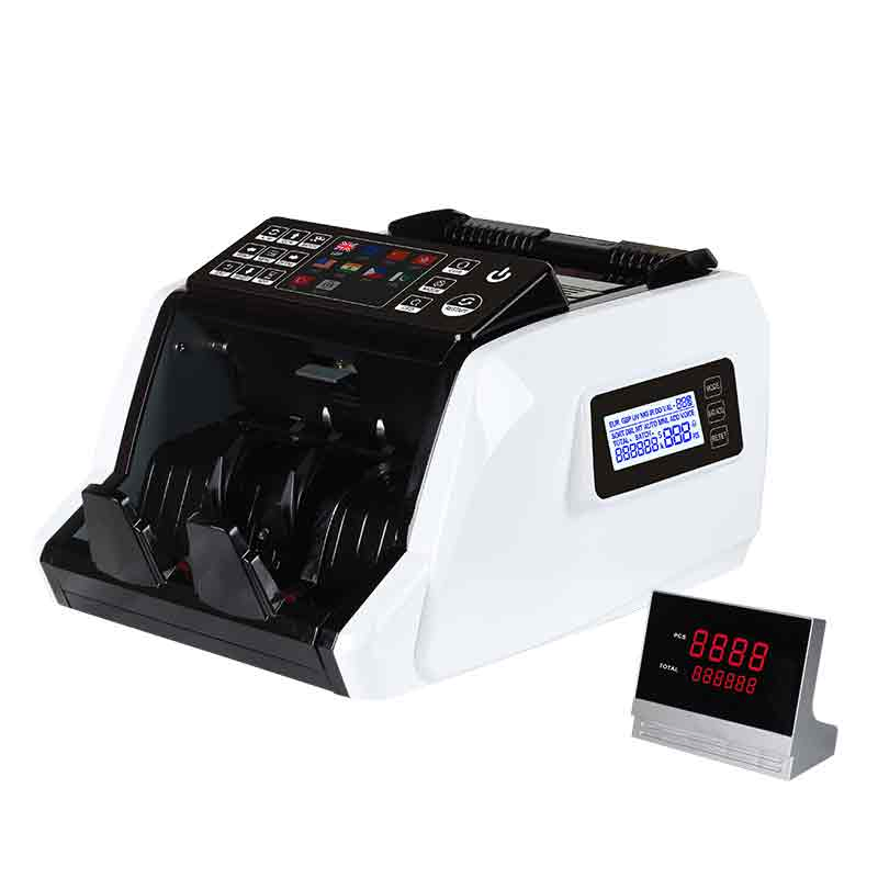 Al-910 Back Loading 2 Display 2 Cis Sensor Image Sensor Mix Currency Value Counter Machine with Printing Function