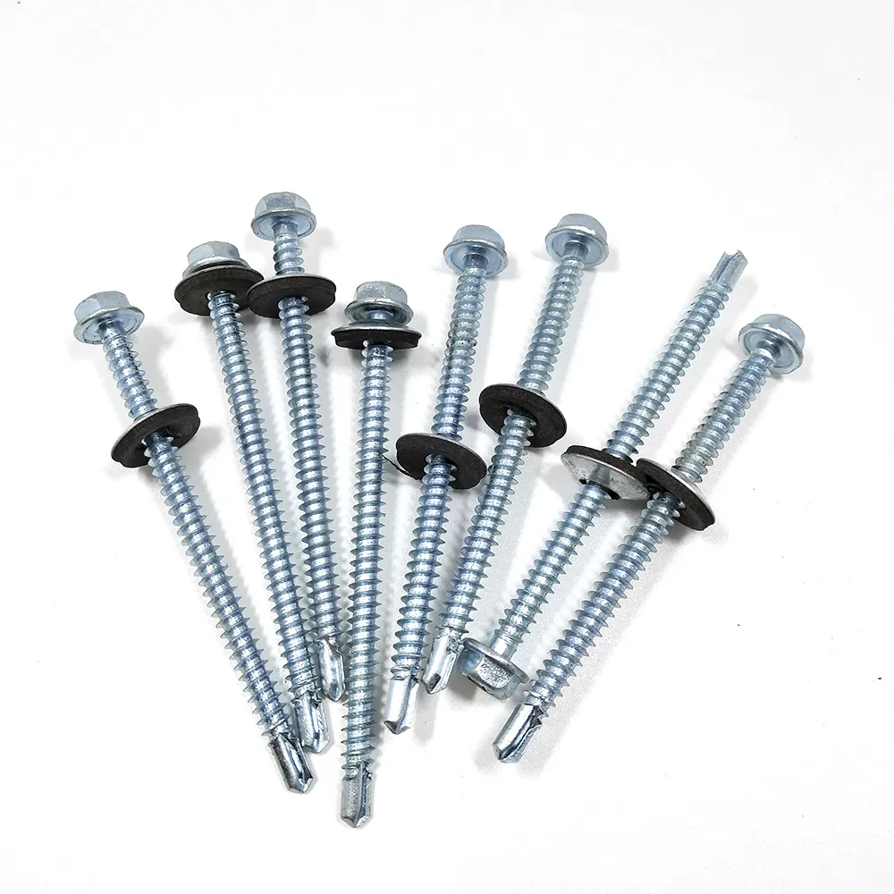 Metal Galvanized Hexagonal Hex Head Self Drilling Screw Roofing Screw Tek Tapping Screw with Rubber Washer
