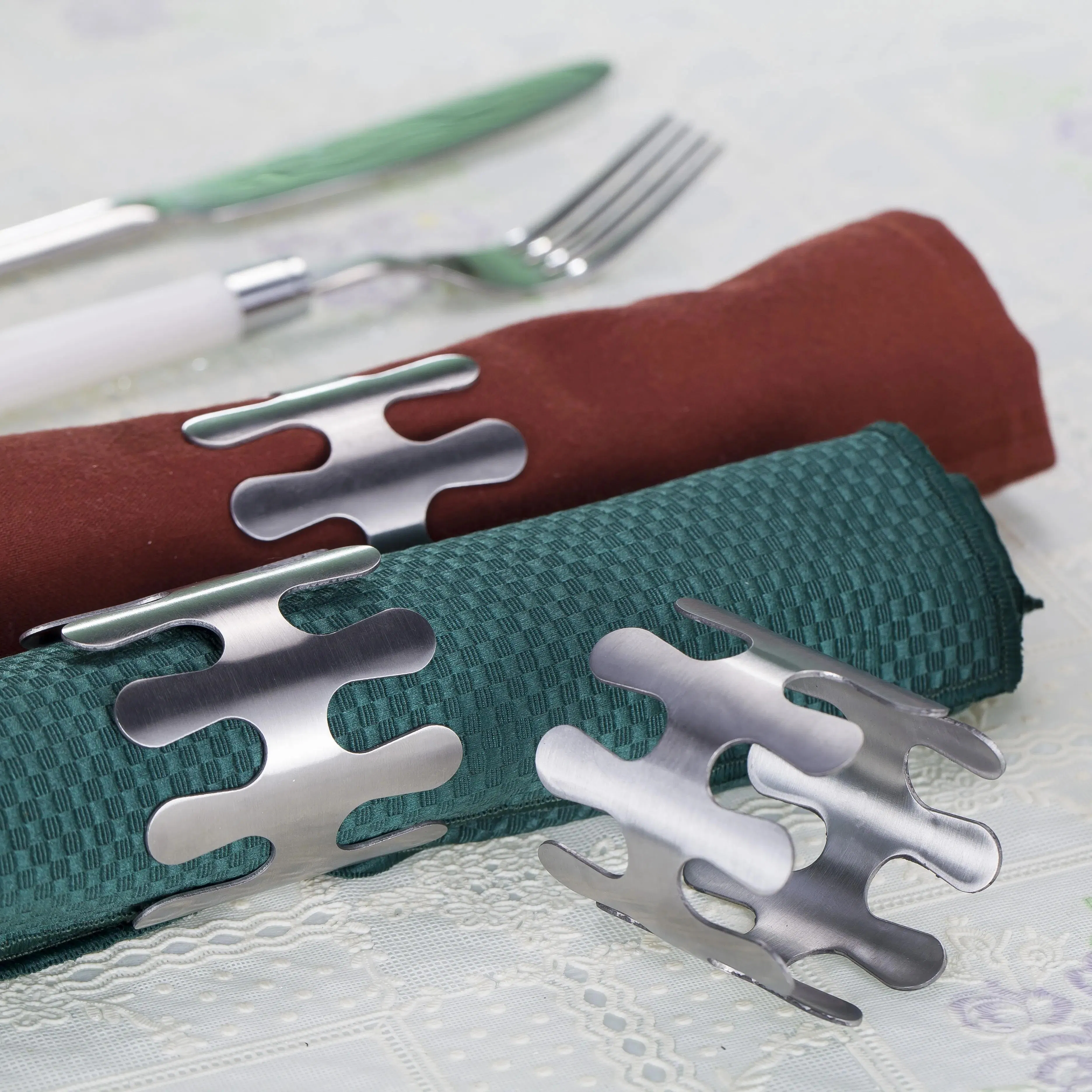 Wholesale Hotel Dining Design Stainless Steel Napkin Rings Elegant Napkin Rings Custom Wedding Party Metal Napkin Ring