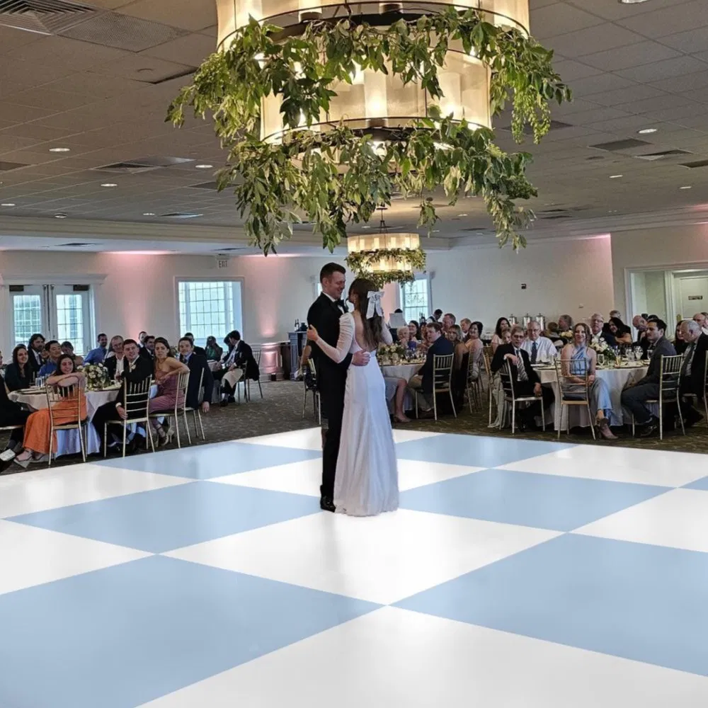 Огнеупорный танцпол 3FT/4FT сине-белый в клетку