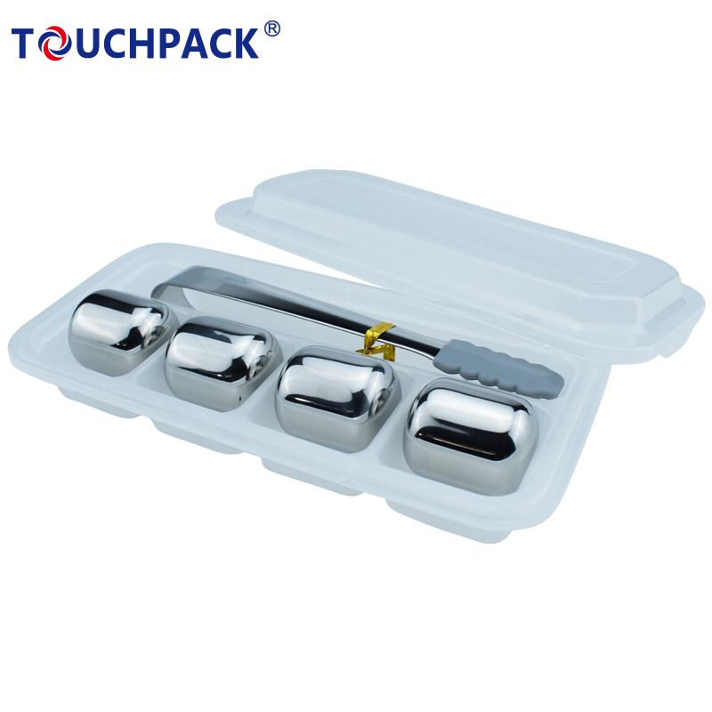 Custom Reusable Metal Ice Cube for Wine Whiskey Pack of 4