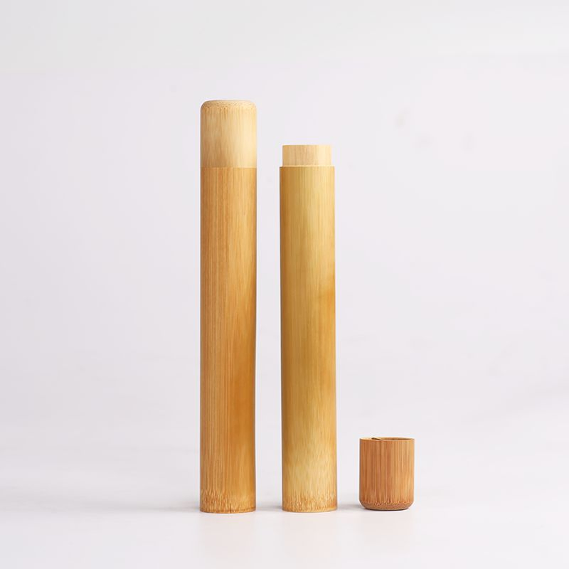 Reusable Biodegradable Bamboo Toothbrush Travel Case Bamboo Tube Container