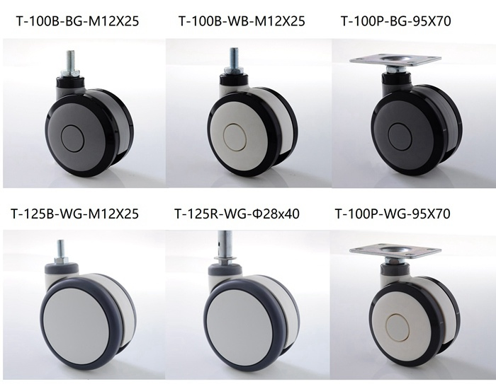 T Series All Brake Twin Wheel Caster for Medicine Cabinet, Nursing Car, Therapeutic Apparatus and Equipment, Analytical Instruments and Analysis Monitor