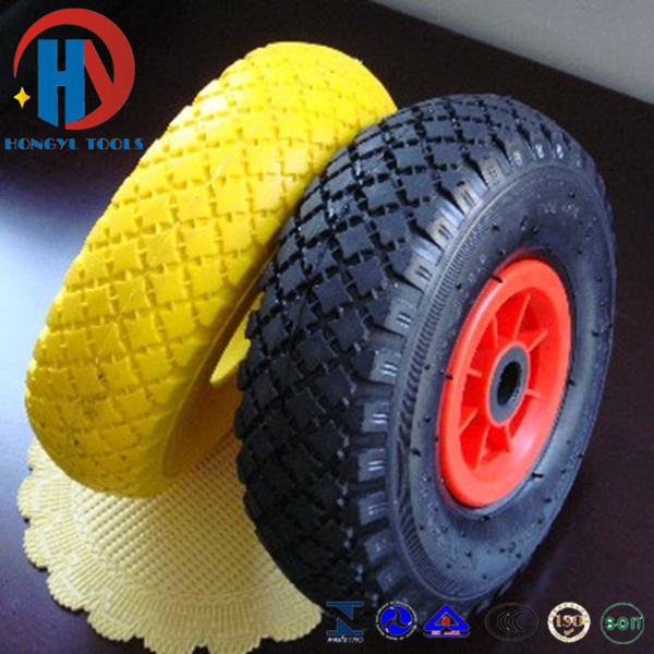 European Standard Solid Flat Free Colorful PU Foam Wheels