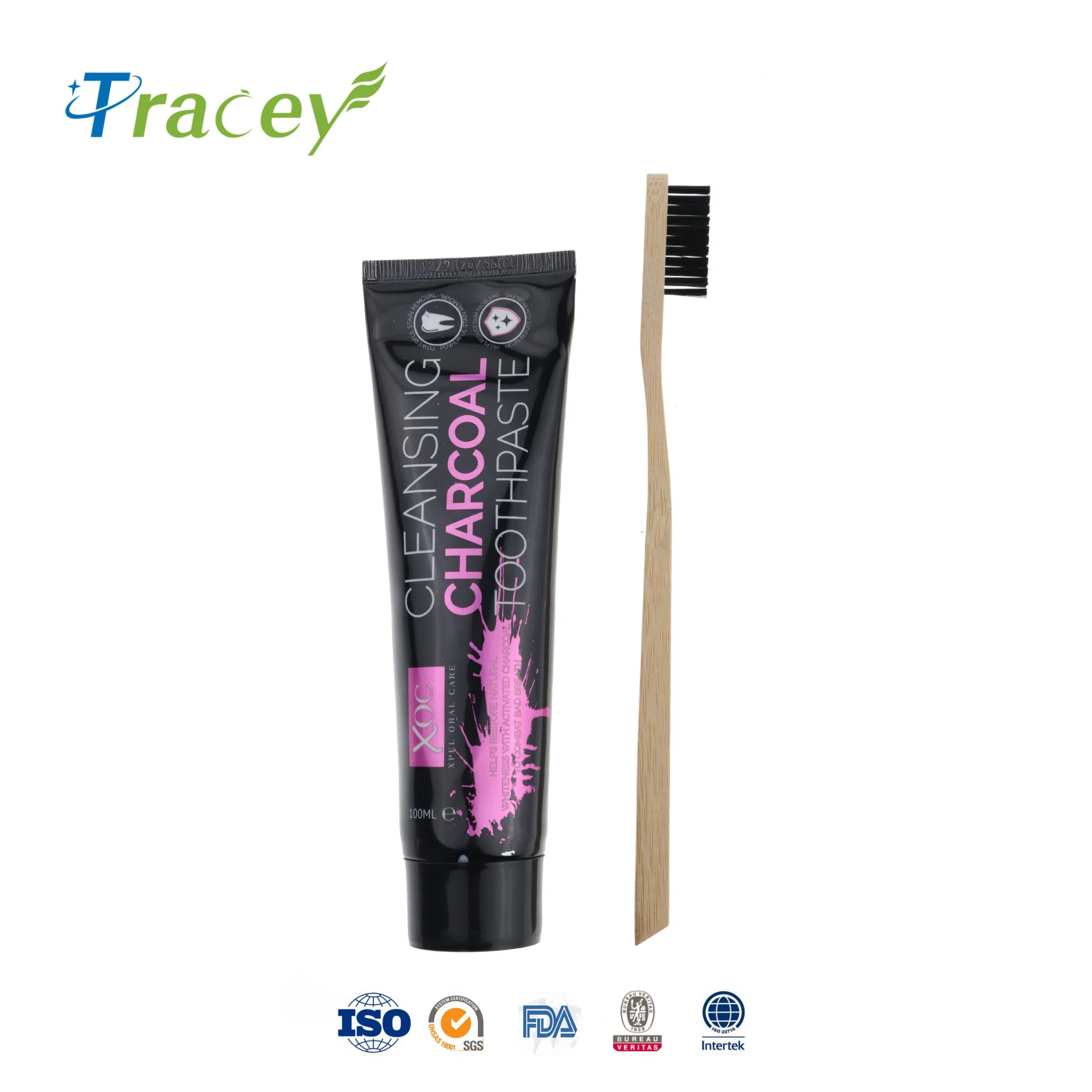 Xoc 100ml Charcoal Toothpaste Bamboo Cleansing Black Toothpaste for Africa Market