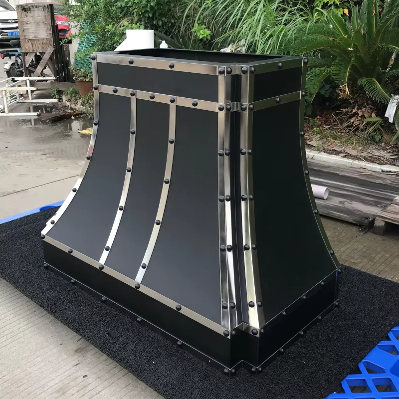 Kitchen Black Custom Metal Stainless Steel Household Wall-Mount Range Hood