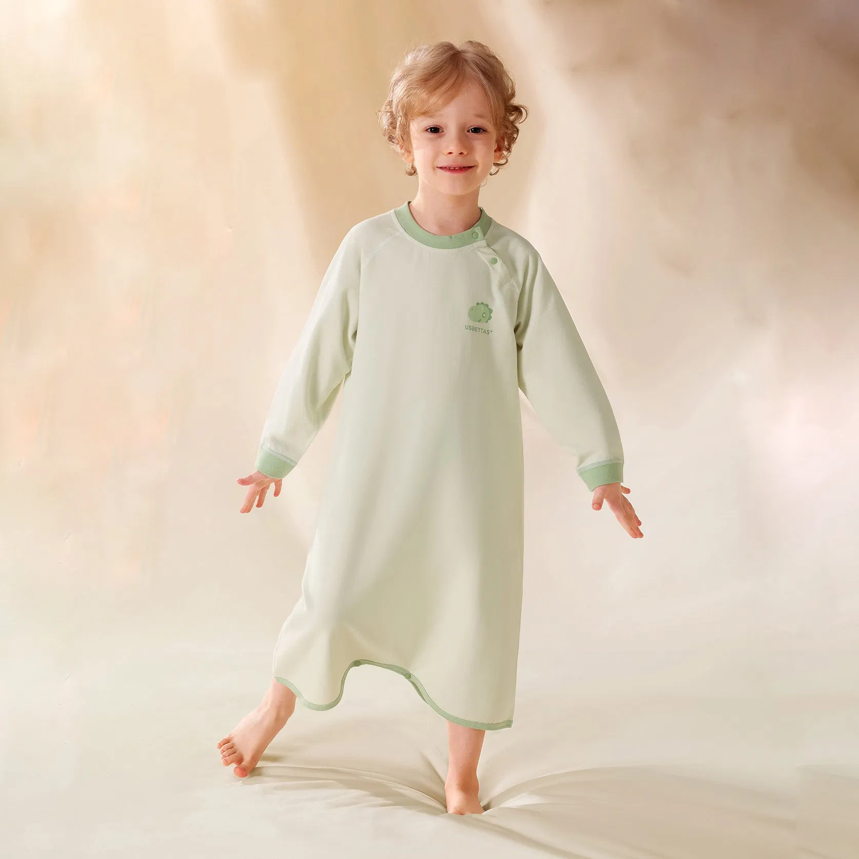Baby Girls' Cute Winter Printed Antibacterial Breathable Long Sleeve Sleeping Bag & Pajamas for Home