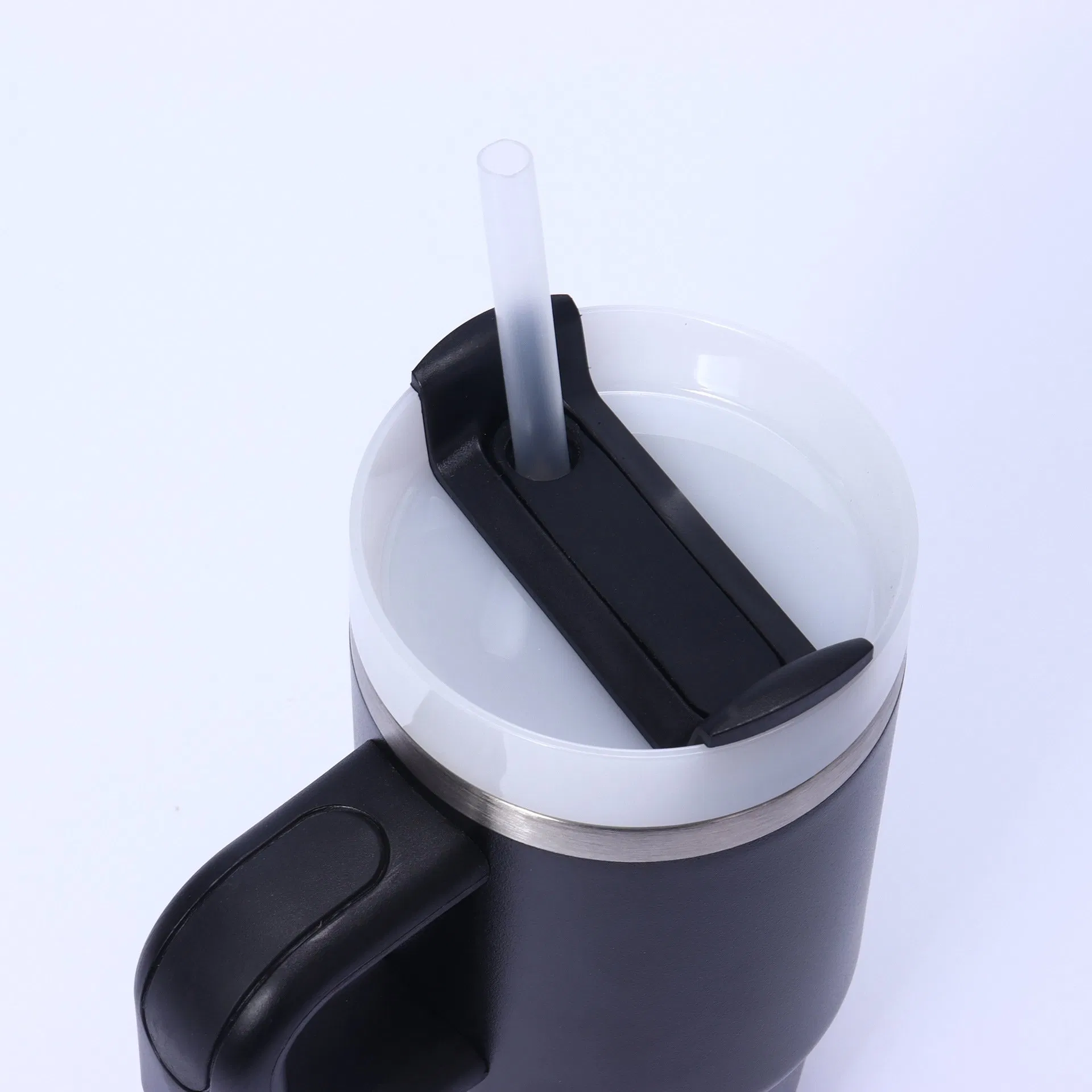 14oz Stainless Steel Tumbler with Handle and Straw Vacuum Insulated Coffee Mug