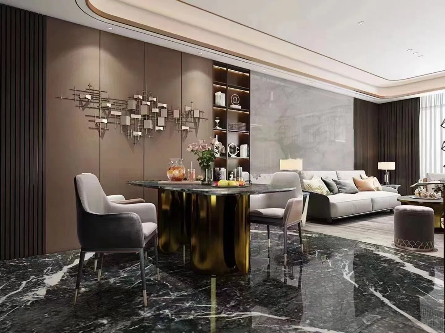 Luxury Napoleon Black Marble with White Veins for Wall/Floor Tile /Stair / Table Top