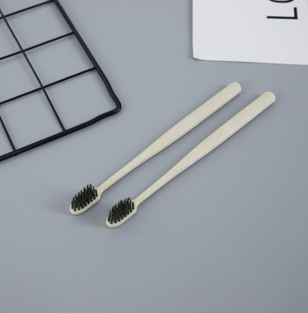 Custom Logo Eco Friendly Hotel Traveling Wheat Straw Disposable Toothbrush