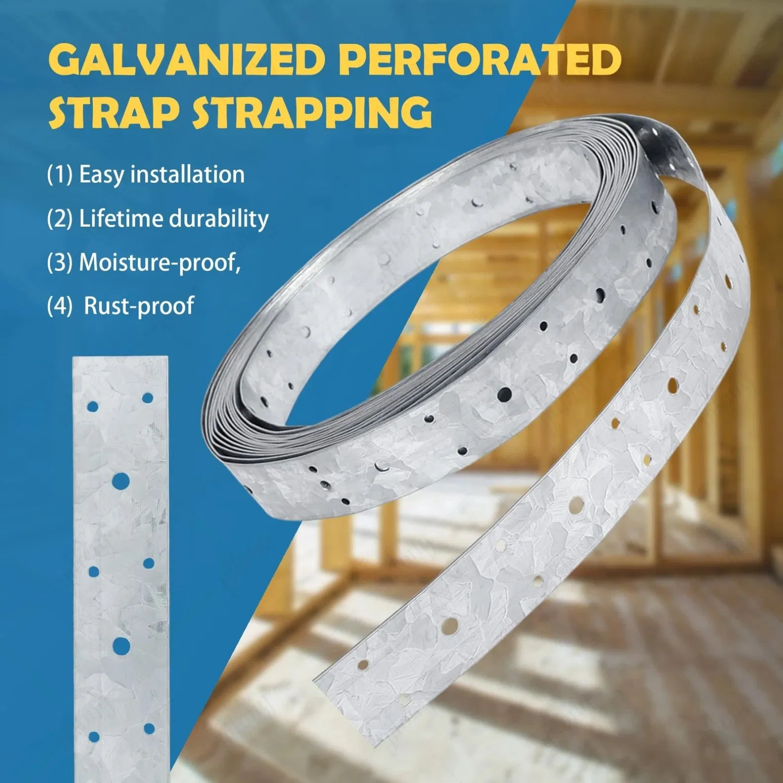 OEM Custom Galvanized Perforated Strap for Wood Construction Hardware