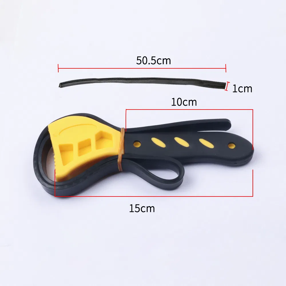 Multifunctional Rubber Belt Wrench with Adjustable Rubber Strap Bottle Opene