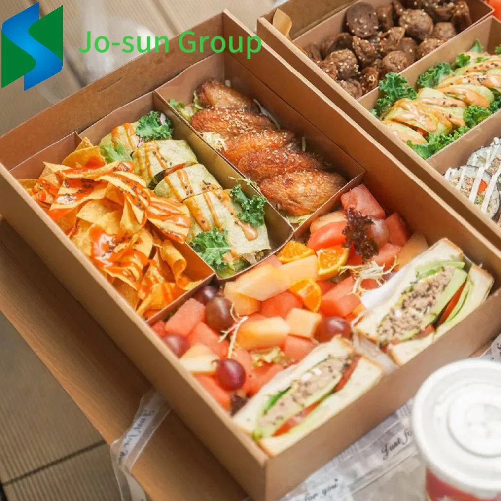 Desserts Cookies Boxes Large Picnic Takeout Sandwich Food Packing Sushi Kraft Paper Box with Clear Window