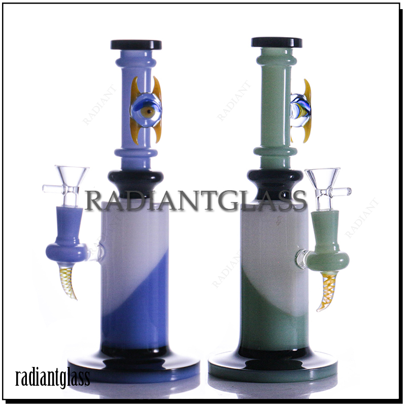 Straight Style Hookah Cream Devil Eye Glass Water Pipe