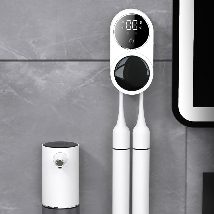 Smart Automatic Human Body Sensor Toothbrush Holder with UV Sterilizer & Dryer LED Display Rechargeable Toothbrush Sanitizer for Bathroom