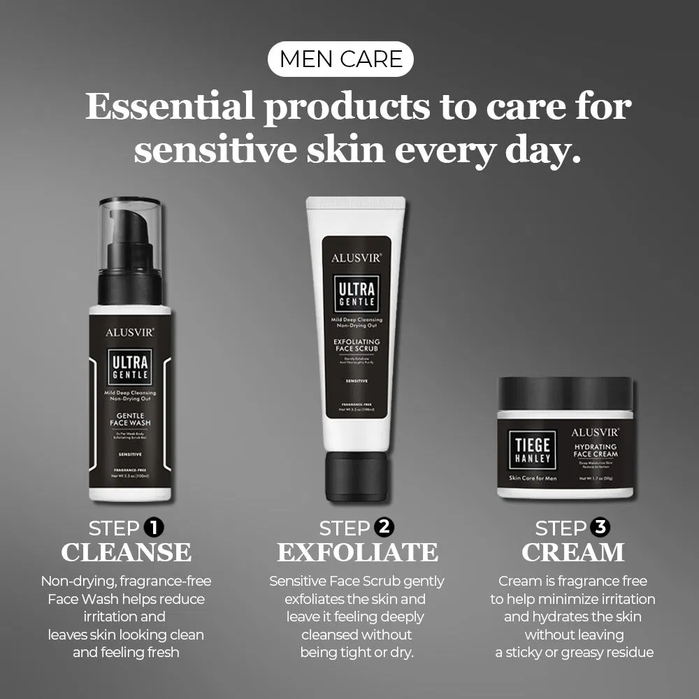 Organic Sensitive Skin Care for Men Cleansing Repairing Oil-Control Facial Wash