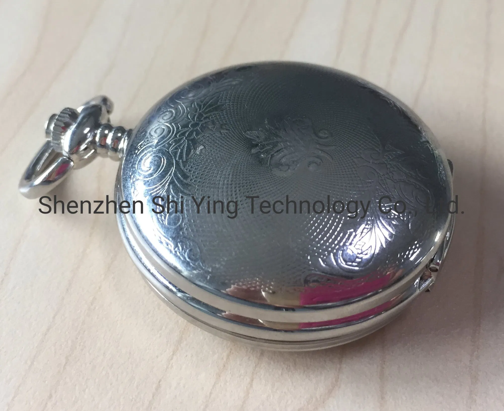 Dual Opening Silver Alloy Mechanical Skeleton Pocket Watch Hand Wind