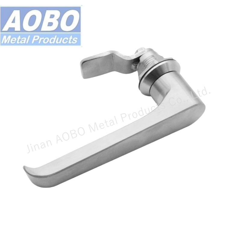 Stainless Steel SUS 316 Precision Cast Distribution Cabinet L Handle Cam Lock HVAC Enclosures General Flat Electric Cabinet Door Handle Lever Handle