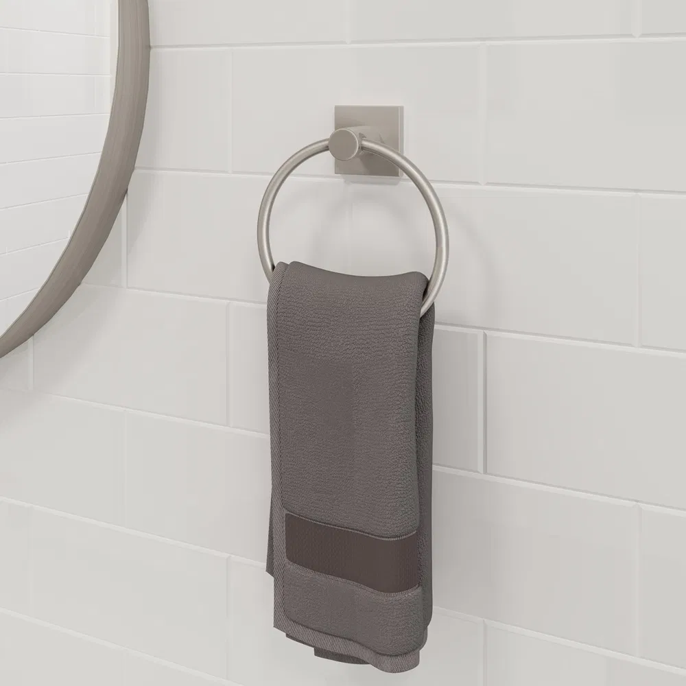 Квадратный настенный держатель для полотенец Brushed Nickel