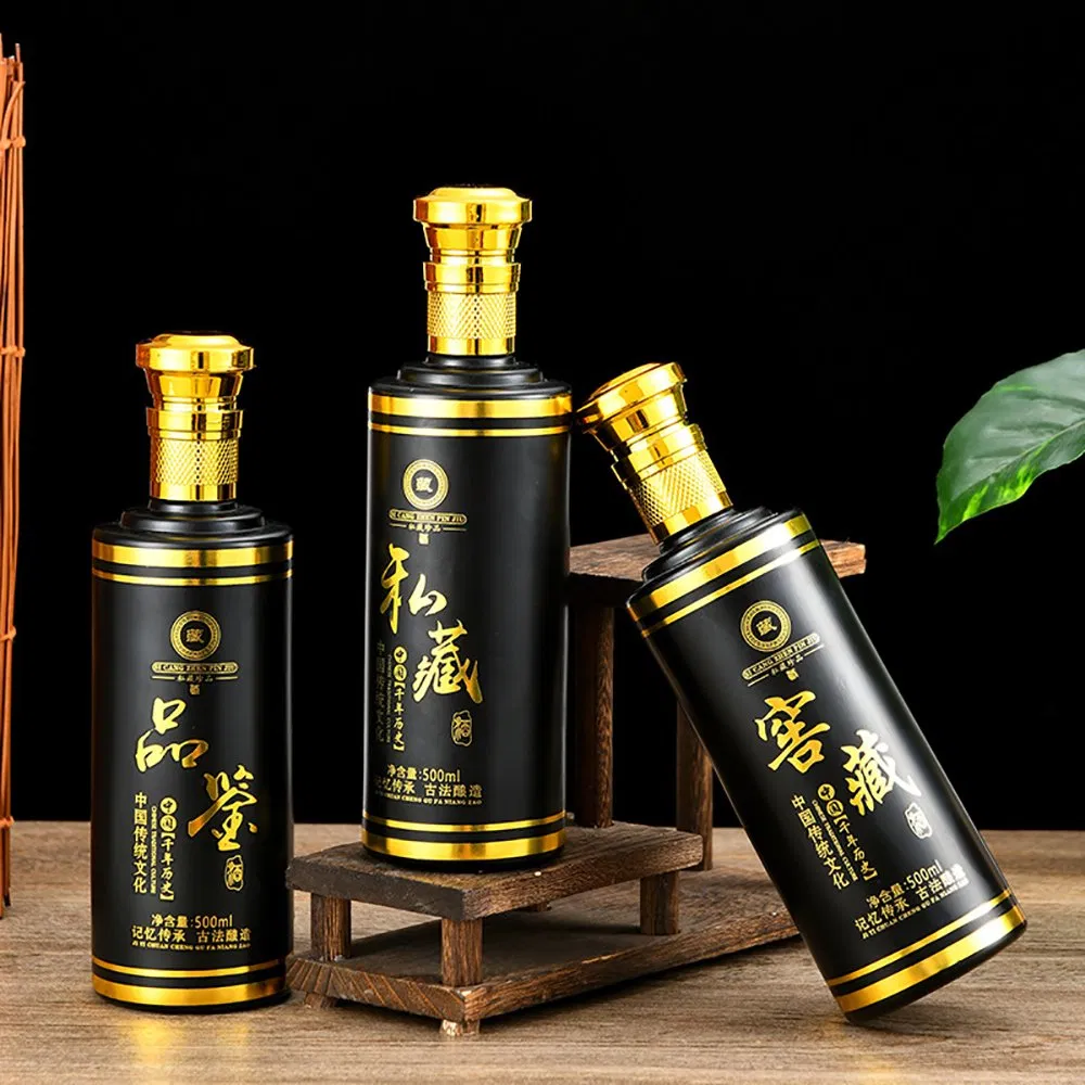 Пустая стеклянная бутылка для вина 500 мл с шелкографией