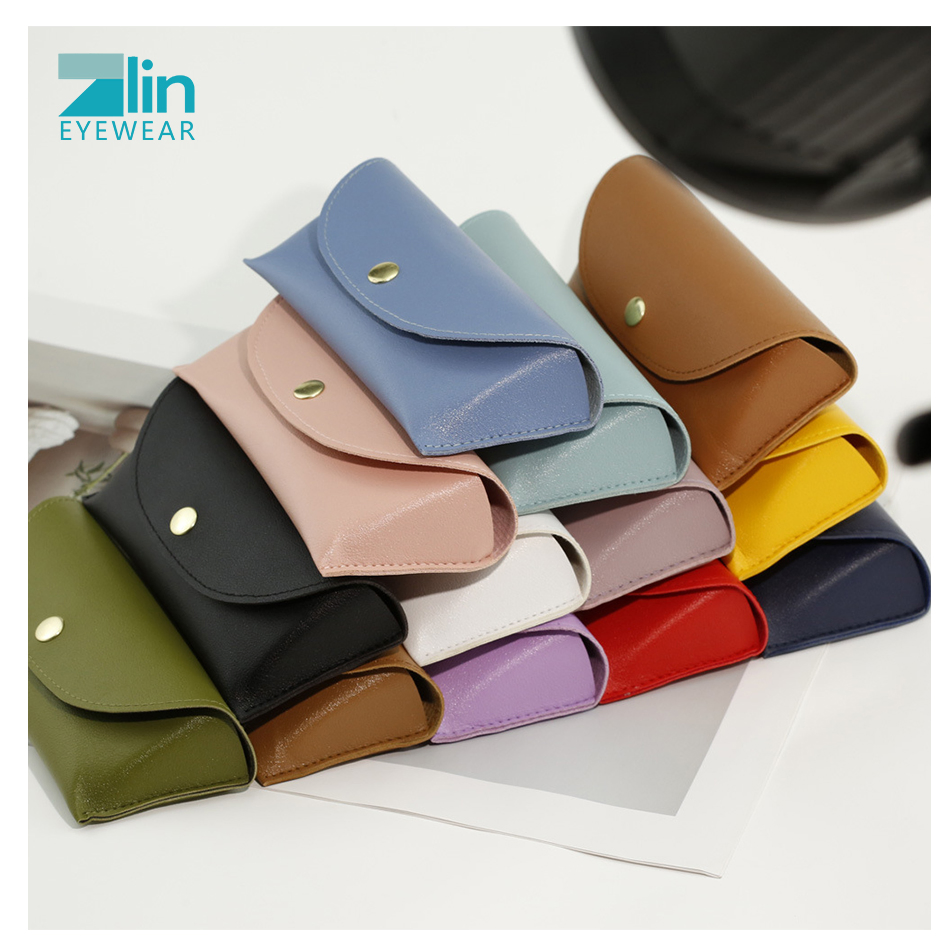 Zlin Eyewear PU Leather Optical Glasses Case Soft Sunglass Packing Colorful Sun Glass Case