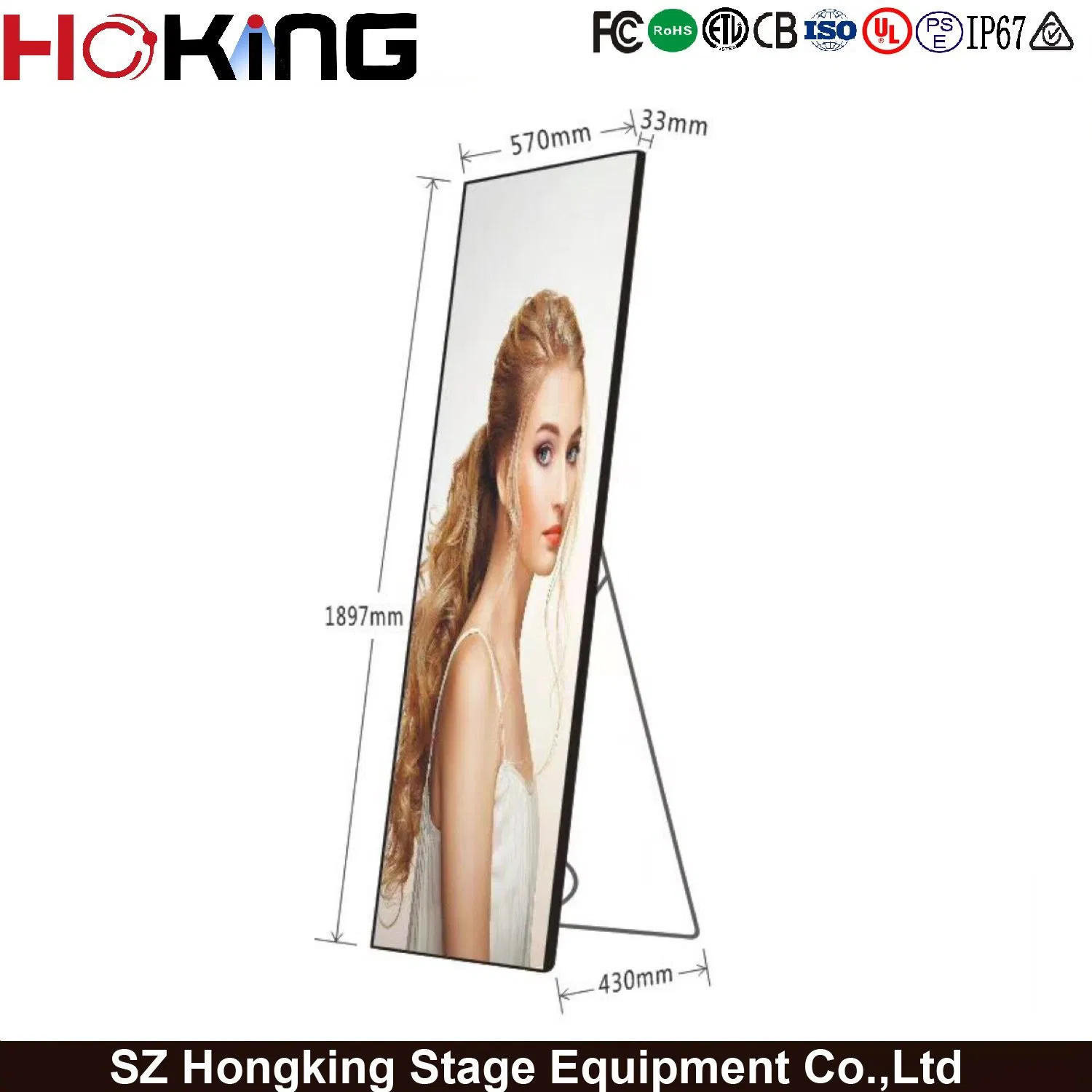 Floor Stand Portable LED Poster Indoor P2 P2.5 P3.076 Poster LED Screen