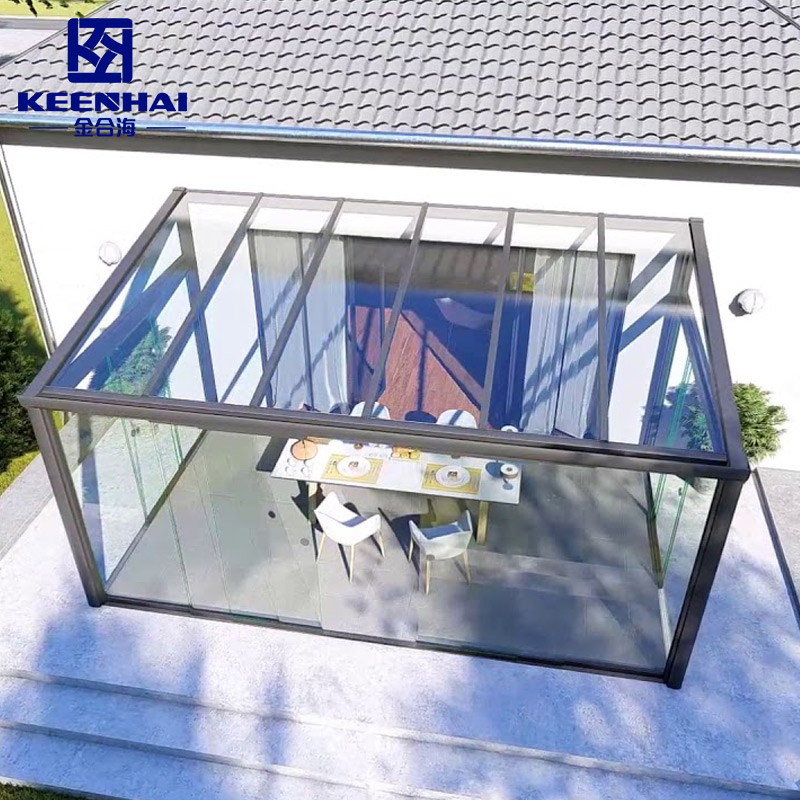 Curved Eave Home Office Terrace Backyard Porch Glass House Aluminum Sunroom