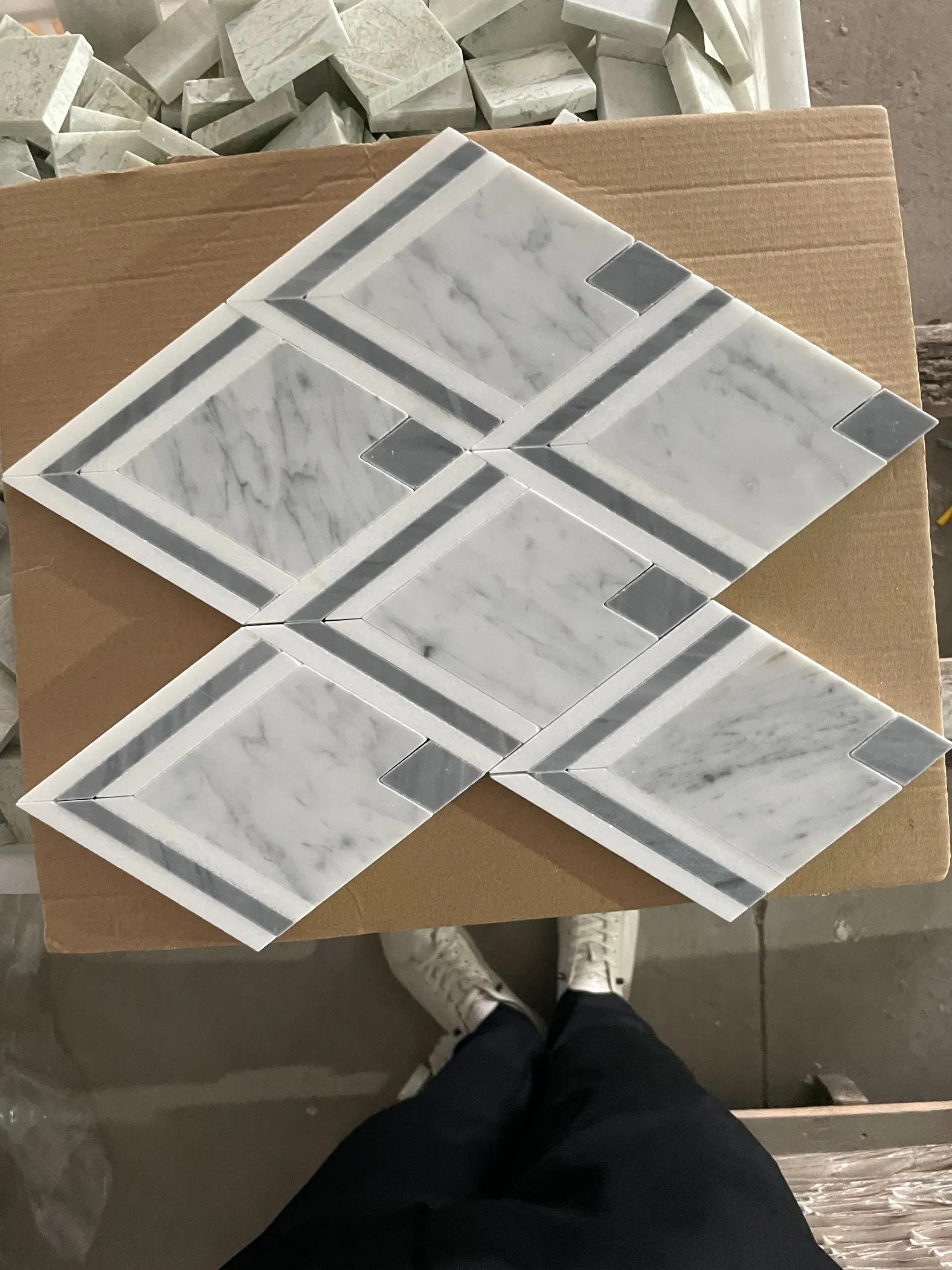 Natural stone Crystal/Carrara White Grey Marble Mosaic for Indoor/Interior Floor Wall Ceiling