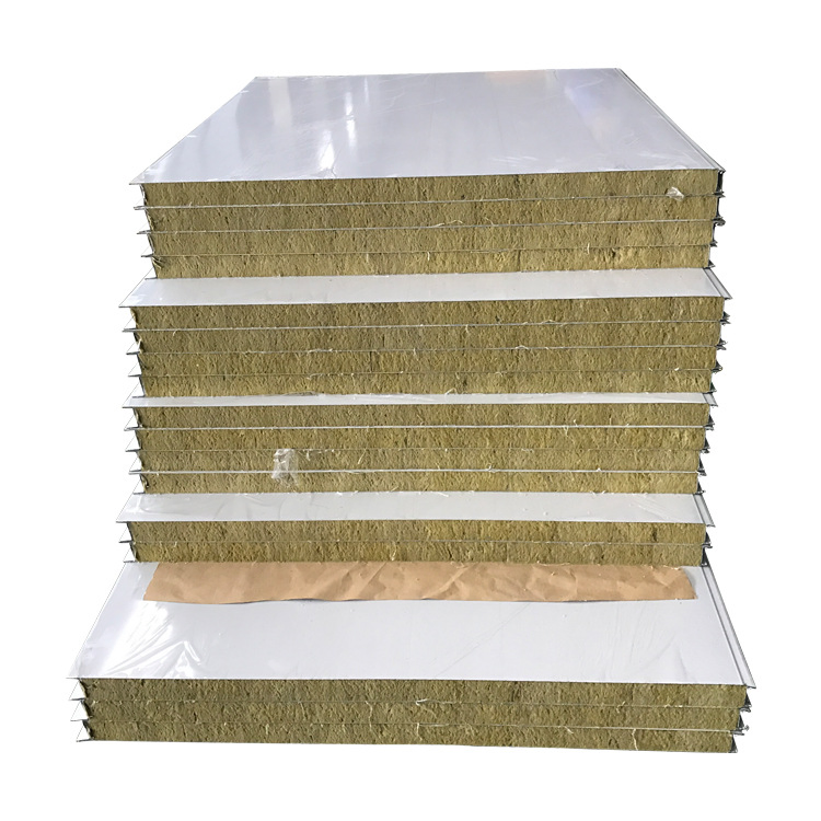 Fsk Aluminum Foil Sound Absorbing Heat Isolation Rock Wool Fiber Board Wall Insulation Panel