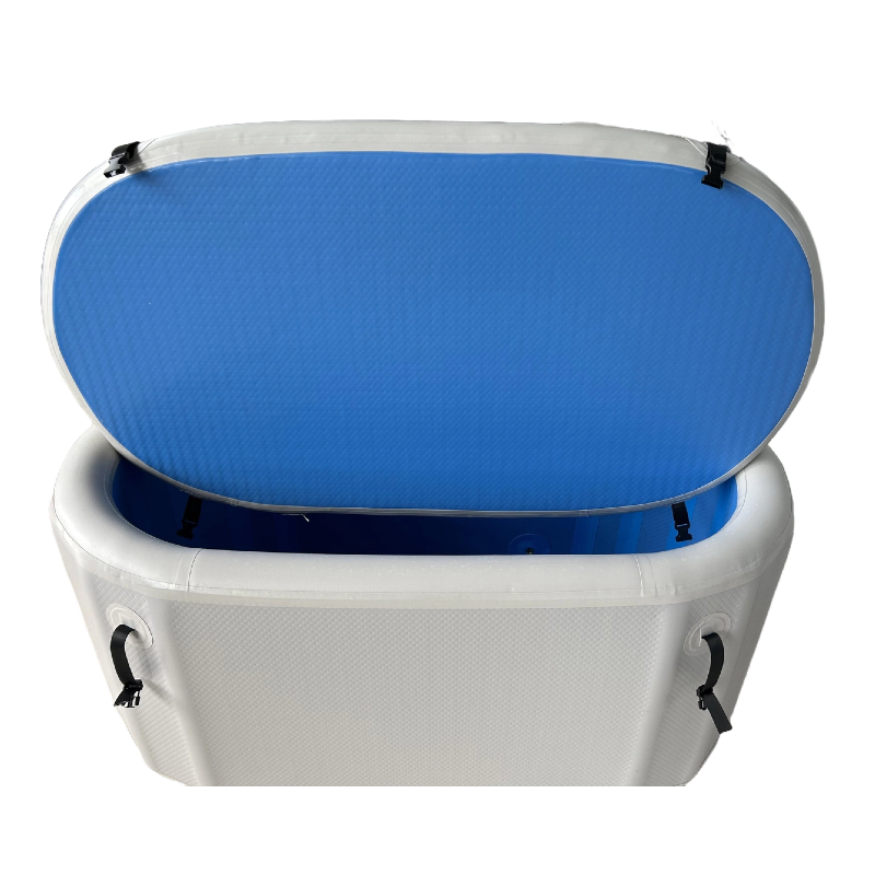 Portable PVC Ice Bucket Bathtub,Inflatable Ice Tub with Chiller for Cold Plung Bath Tub,Inflatable Drop Stitch Ice Bath Pool,Folding Recovery Cold Plunge Bucket