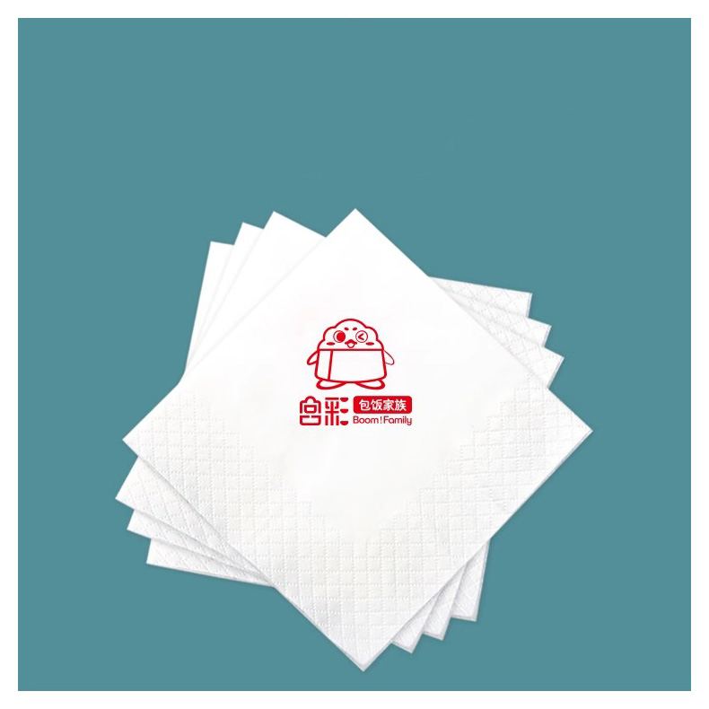 Customized Cocktail Dinner Napkins with Logo Disposable White 2 Ply 3 Ply Serviette Tissue Beverage Bar Restaurant Square Paper Napkins