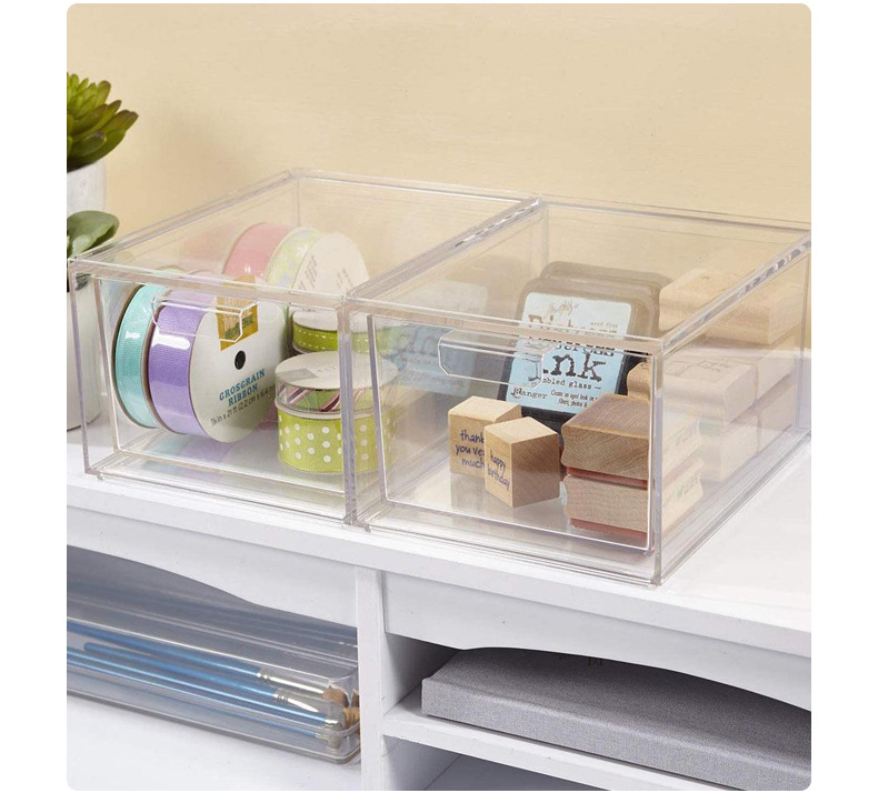 Desktop Transparent Acrylic Storage Box Storage Cosmetic Jewelry Finishing Drawer Box