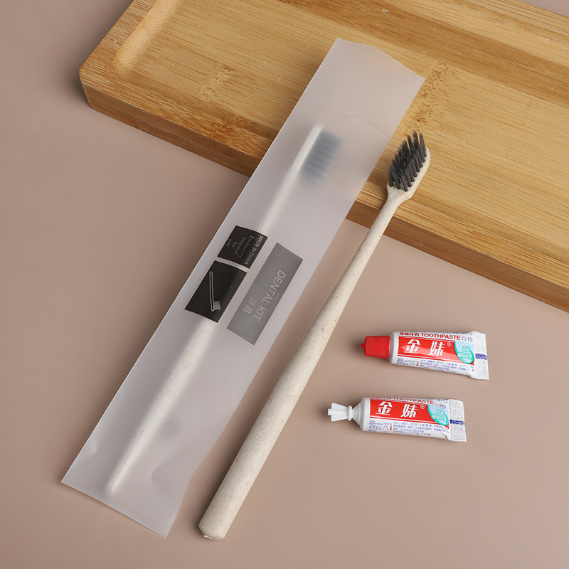 Hotel Using Single-Use Toothbrush Set with Toothpaste