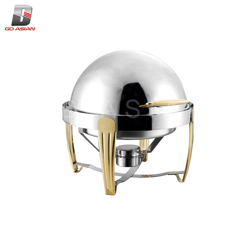 Round Roll Chafing Dish Diner Buffet with Golden 475*475*460mm
