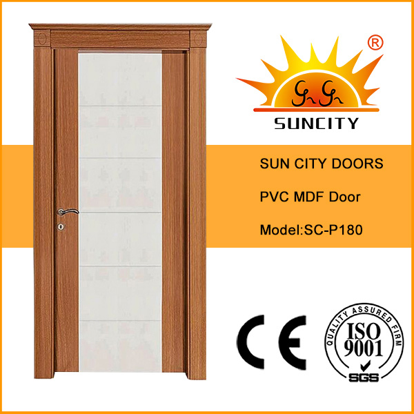 PVC Interior Solid Wood Panel Patio Door with Edge