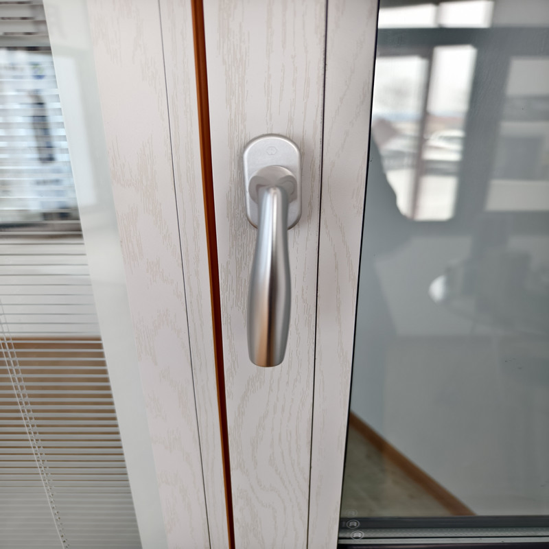 Top Half Round Grills Style Low-E Glass UPVC Casement Entrance Door