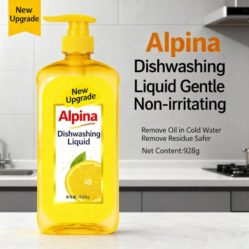 Refreshing Grapefruit-Scented Dishwashing Liquid Powerful Grease Removal, Gentle on Hands, Sparkling Clean Dishes