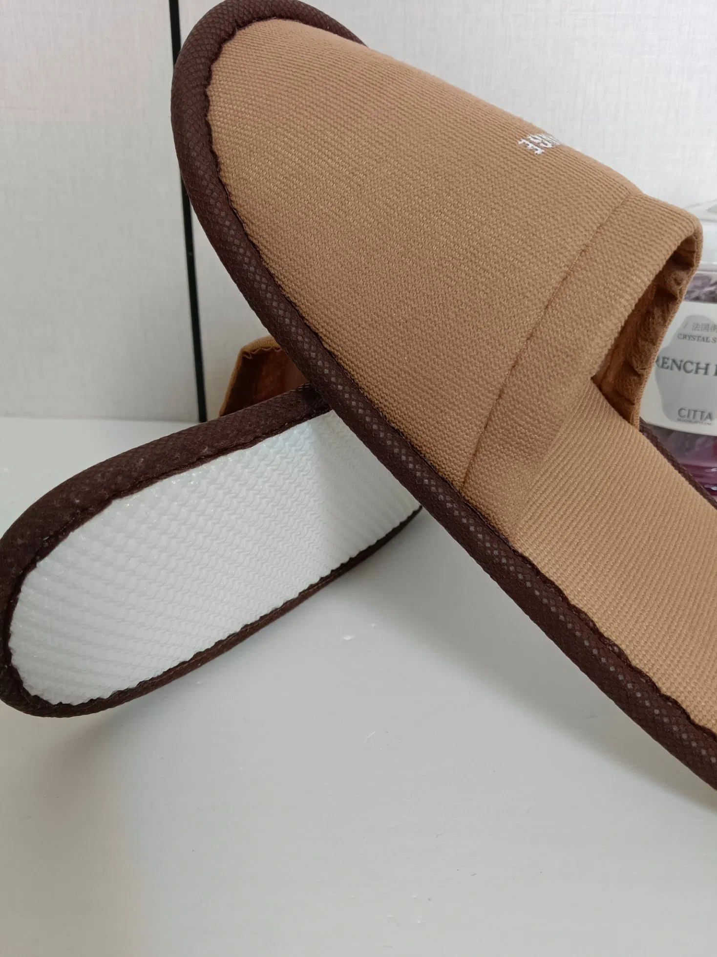 Twill Fabric Personalized Eco Biodegradable Towel Terry Custom Hotel Cheap Slipper SPA Airline Single Disposable Slippersreference Fob Price Wholesale Custom