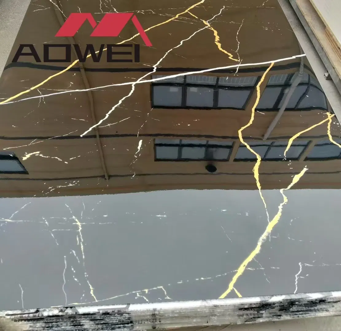 Premium High Gloss White Marble Laminate Panel with UV Shield