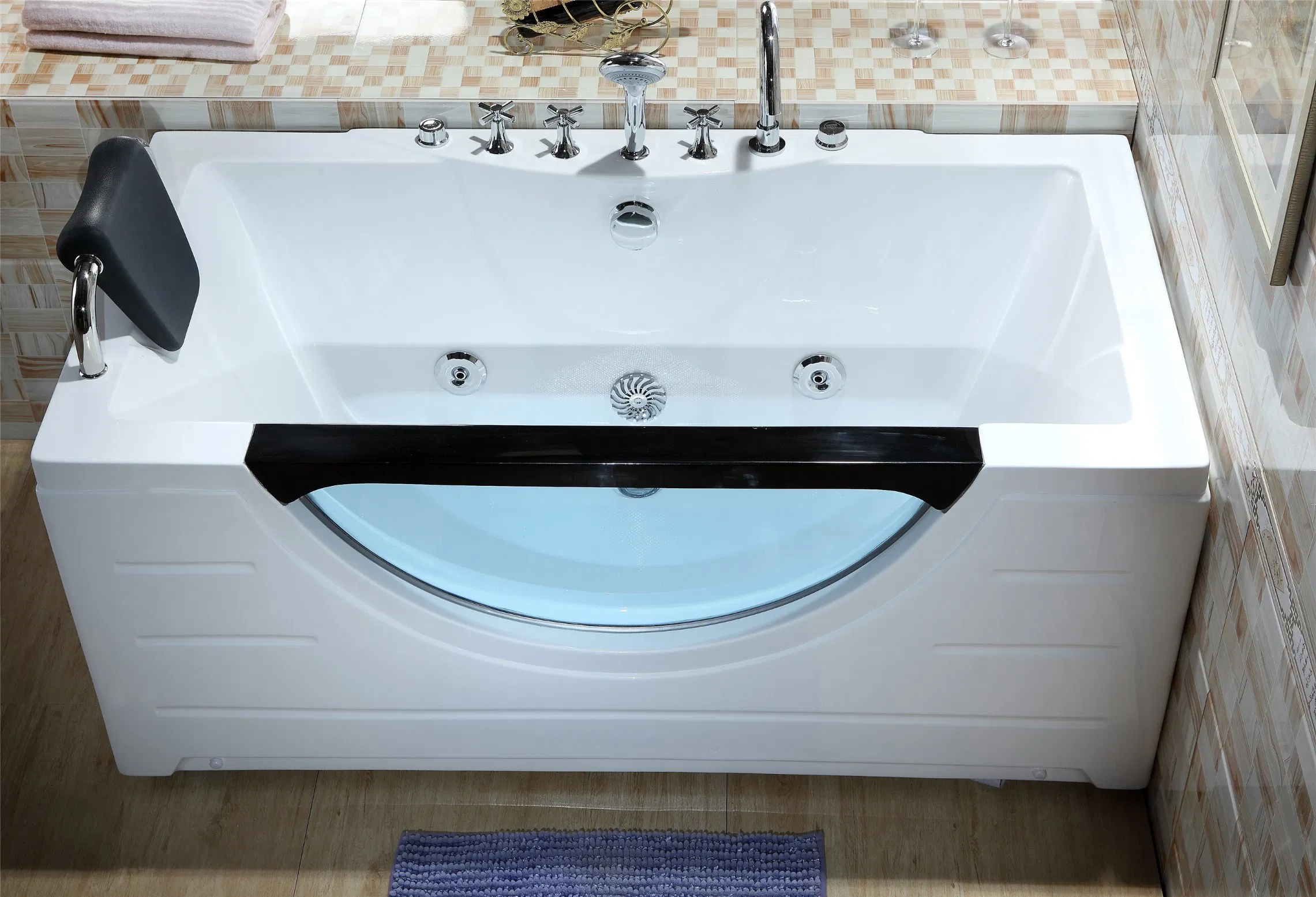 Угловая акриловая ванна с гидромассажем BOSTANA