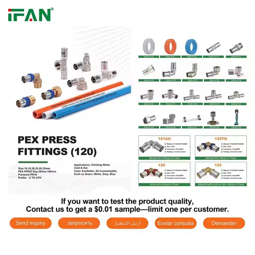 Пресс-фитинги IFAN для PEX труб 16-63 мм