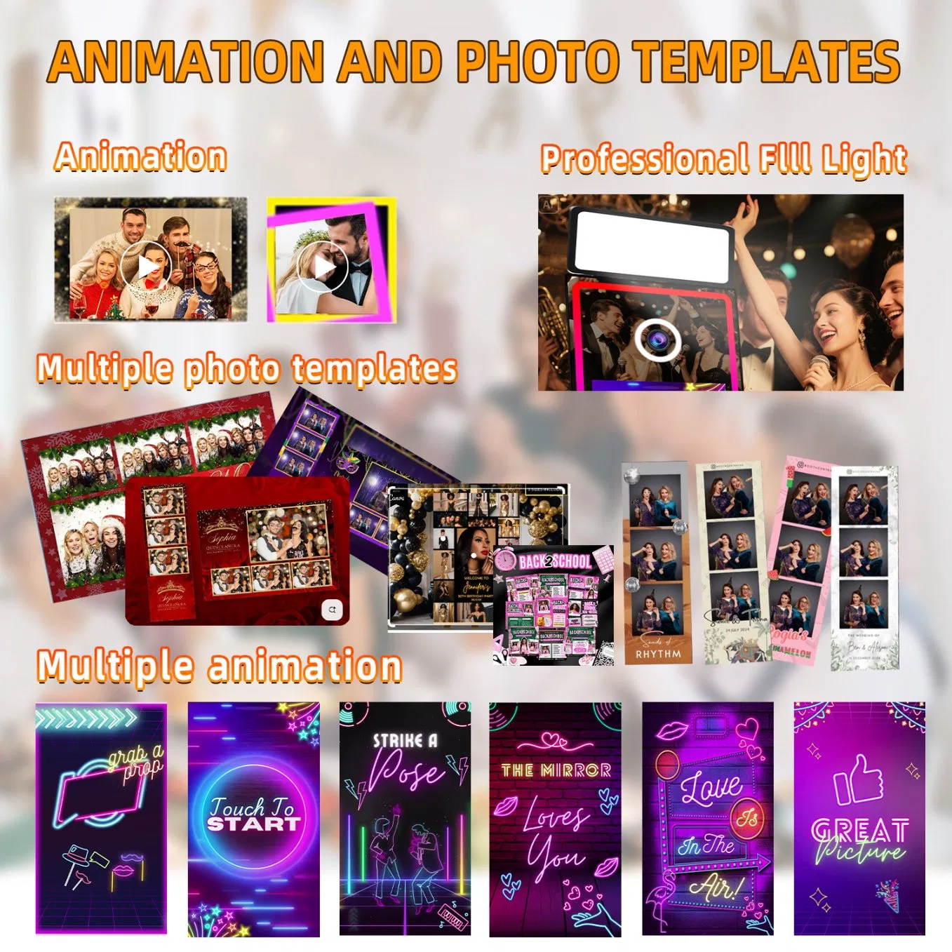 Винтажная фотобудка Magic Mirror с зеркалом и лампами