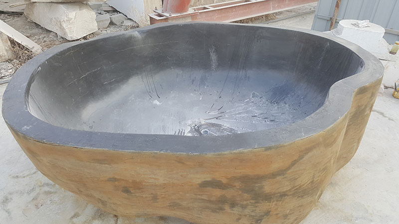 European Style Large Freestanding Solid Marble Natural Stone Bathtub